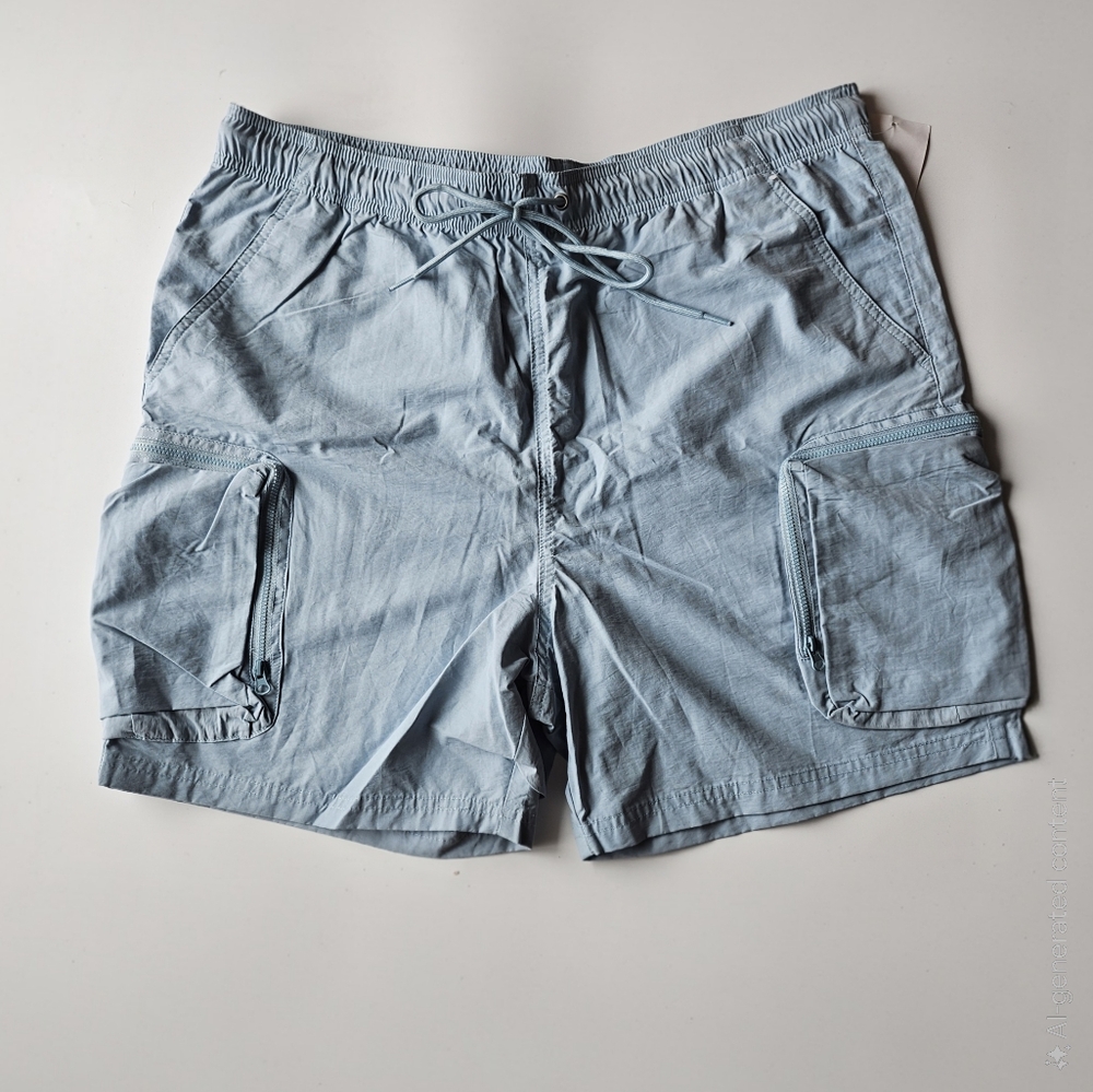 PacSun Blue Cargo Swim Shorts with Versatile Style